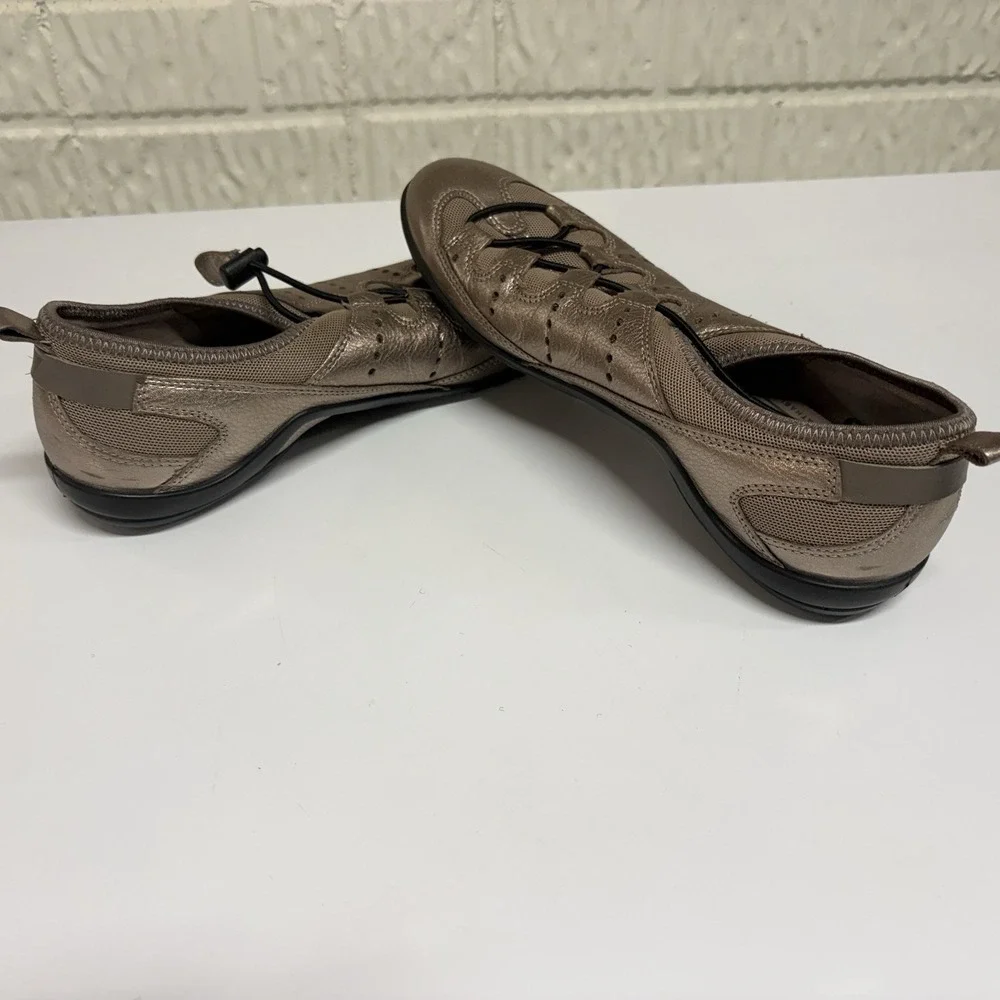ECCO Vibration II  Women's Bronze Comfort Sneakers Leather Slip-On Size 9  (40) - Picture 7 of 15